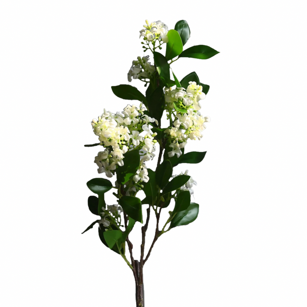 Faux White Floral Stem